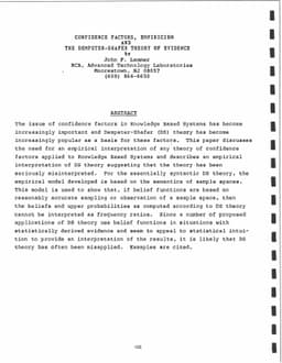 Confidence Factors, Empiricism and the Dempster-Shafer Theory of
  Evidence