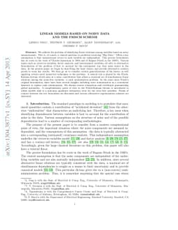 Linear models based on noisy data and the Frisch scheme