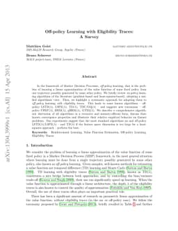 Off-policy Learning with Eligibility Traces: A Survey