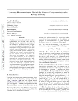 Learning Heteroscedastic Models by Convex Programming under Group
  Sparsity