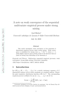 A note on weak convergence of the sequential multivariate empirical
  process under strong mixing