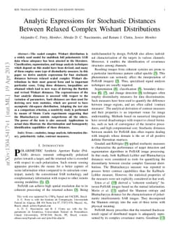 Analytic Expressions for Stochastic Distances Between Relaxed Complex
  Wishart Distributions