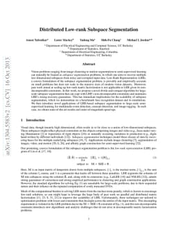 Distributed Low-rank Subspace Segmentation