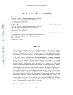 A Survey on Multi-view Learning