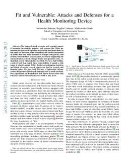 Fit and Vulnerable: Attacks and Defenses for a Health Monitoring Device