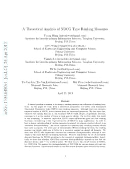 A Theoretical Analysis of NDCG Type Ranking Measures