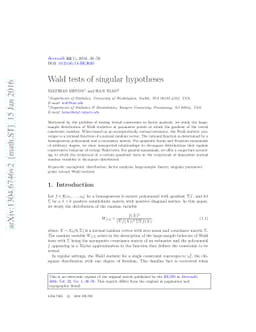 Wald tests of singular hypotheses