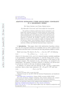 Adaptive estimation under single-index constraint in a regression model