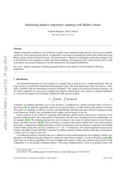 Initializing adaptive importance sampling with Markov chains