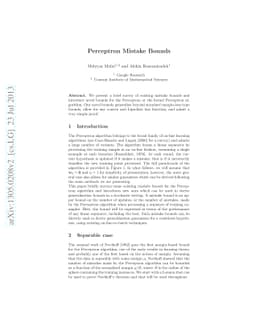 Perceptron Mistake Bounds