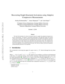 Recovering Graph-Structured Activations using Adaptive Compressive
  Measurements