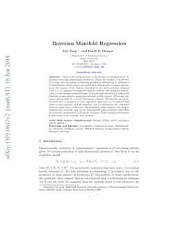 Bayesian Manifold Regression