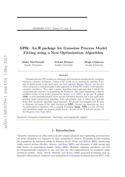 GPfit: An R package for Gaussian Process Model Fitting using a New
  Optimization Algorithm