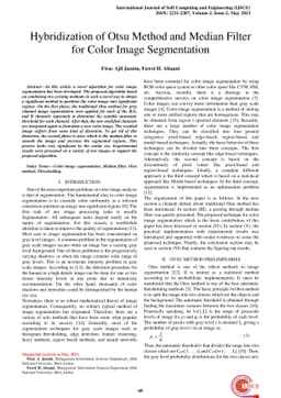 Hybridization of Otsu Method and Median Filter for Color Image
  Segmentation