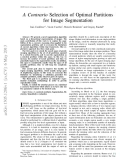 A Contrario Selection of Optimal Partitions for Image Segmentation