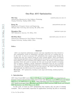 One-Pass AUC Optimization