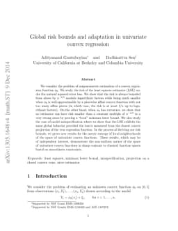 Global risk bounds and adaptation in univariate convex regression