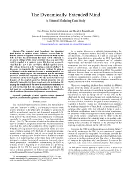 The Dynamically Extended Mind -- A Minimal Modeling Case Study