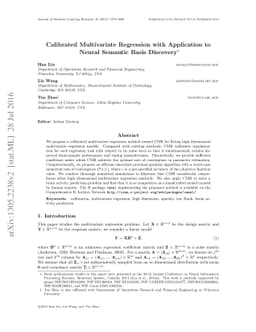 Calibrated Multivariate Regression with Application to Neural Semantic
  Basis Discovery
