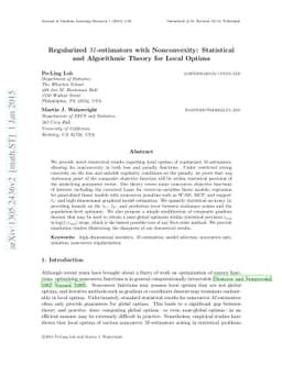 Regularized M-estimators with nonconvexity: Statistical and algorithmic
  theory for local optima