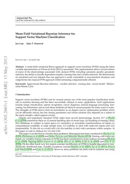 Mean field variational Bayesian inference for support vector machine
  classification