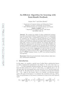 An efficient algorithm for learning with semi-bandit feedback