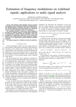 Estimation of frequency modulations on wideband signals; applications to
  audio signal analysis
