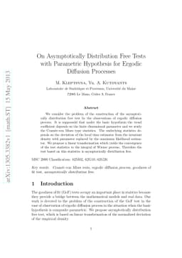On Asymptotically Distribution Free Tests with Parametric Hypothesis for
  Ergodic Diffusion Processes