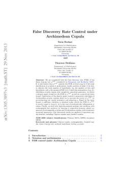 False Discovery Rate Control under Archimedean Copula