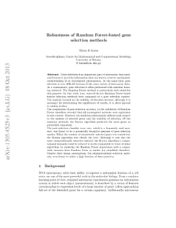 Robustness of Random Forest-based gene selection methods