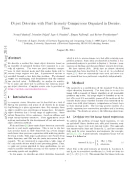 Object Detection with Pixel Intensity Comparisons Organized in Decision
  Trees