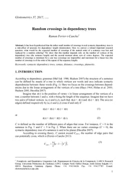 Random crossings in dependency trees
