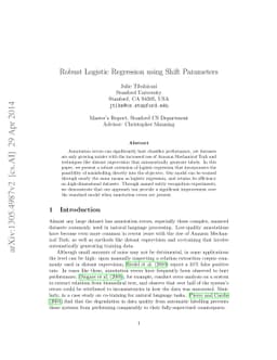 Robust Logistic Regression using Shift Parameters (Long Version)