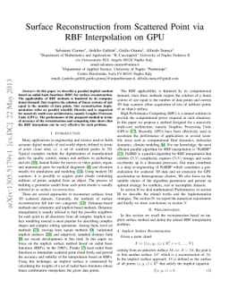 Surface Reconstruction from Scattered Point via RBF Interpolation on GPU