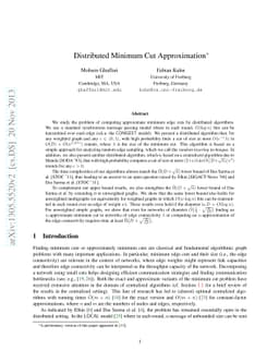 Distributed Minimum Cut Approximation