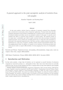 A general approach to the joint asymptotic analysis of statistics from
  sub-samples