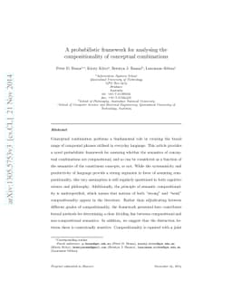 A probabilistic framework for analysing the compositionality of
  conceptual combinations