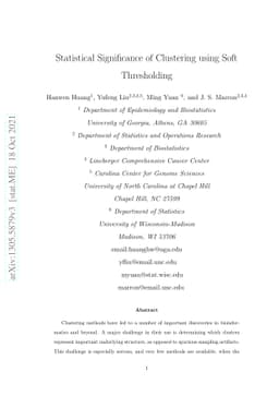 Statistical Significance of Clustering using Soft Thresholding