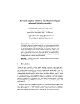 Fast and accurate sentiment classification using an enhanced Naive Bayes
  model