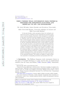 When uniform weak convergence fails: Empirical processes for dependence
  functions and residuals via epi- and hypographs