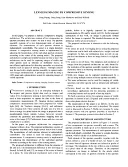 Lensless Imaging by Compressive Sensing
