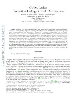 CUDA Leaks: Information Leakage in GPU Architectures