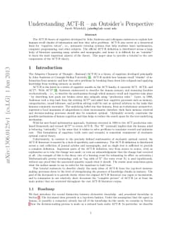 Understanding ACT-R - an Outsider's Perspective