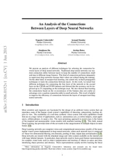 An Analysis of the Connections Between Layers of Deep Neural Networks