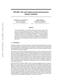 RNADE: The real-valued neural autoregressive density-estimator
