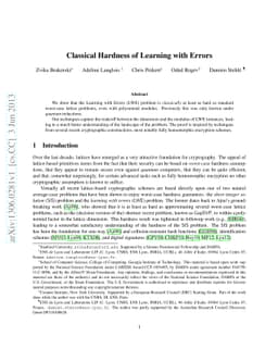 Classical Hardness of Learning with Errors