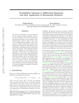 Probabilistic Solutions to Differential Equations and their Application
  to Riemannian Statistics