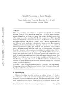 Parallel Processing of Large Graphs