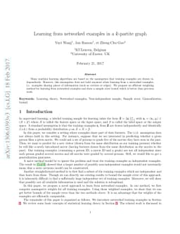Learning from networked examples in a k-partite graph