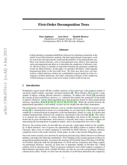 First-Order Decomposition Trees